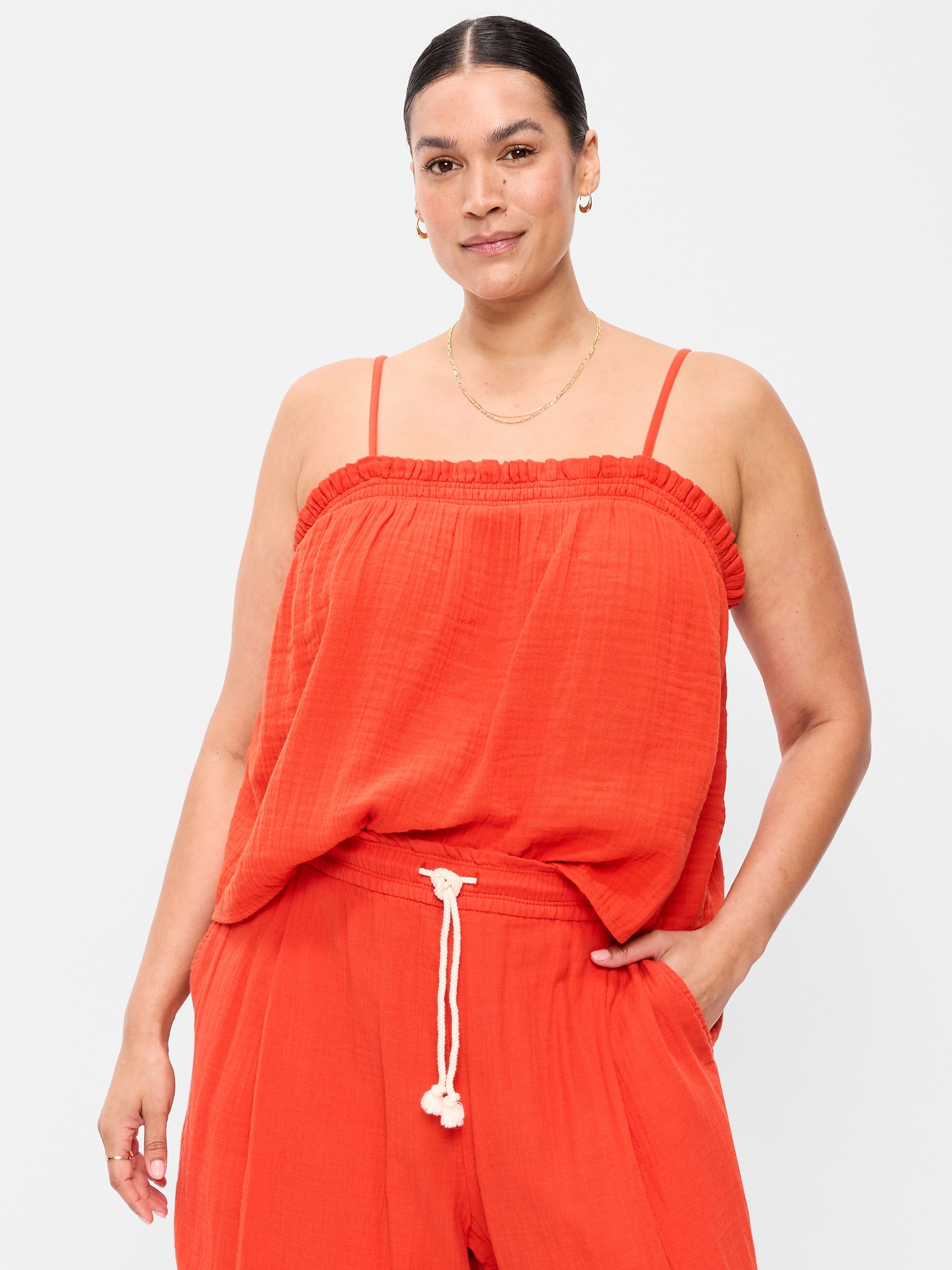 Crinkle Gauze Tank Top