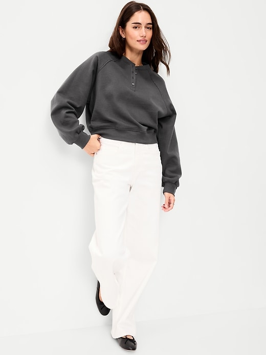 Image number 3 showing, SoComfy Oversized Button-Front Sweatshirt