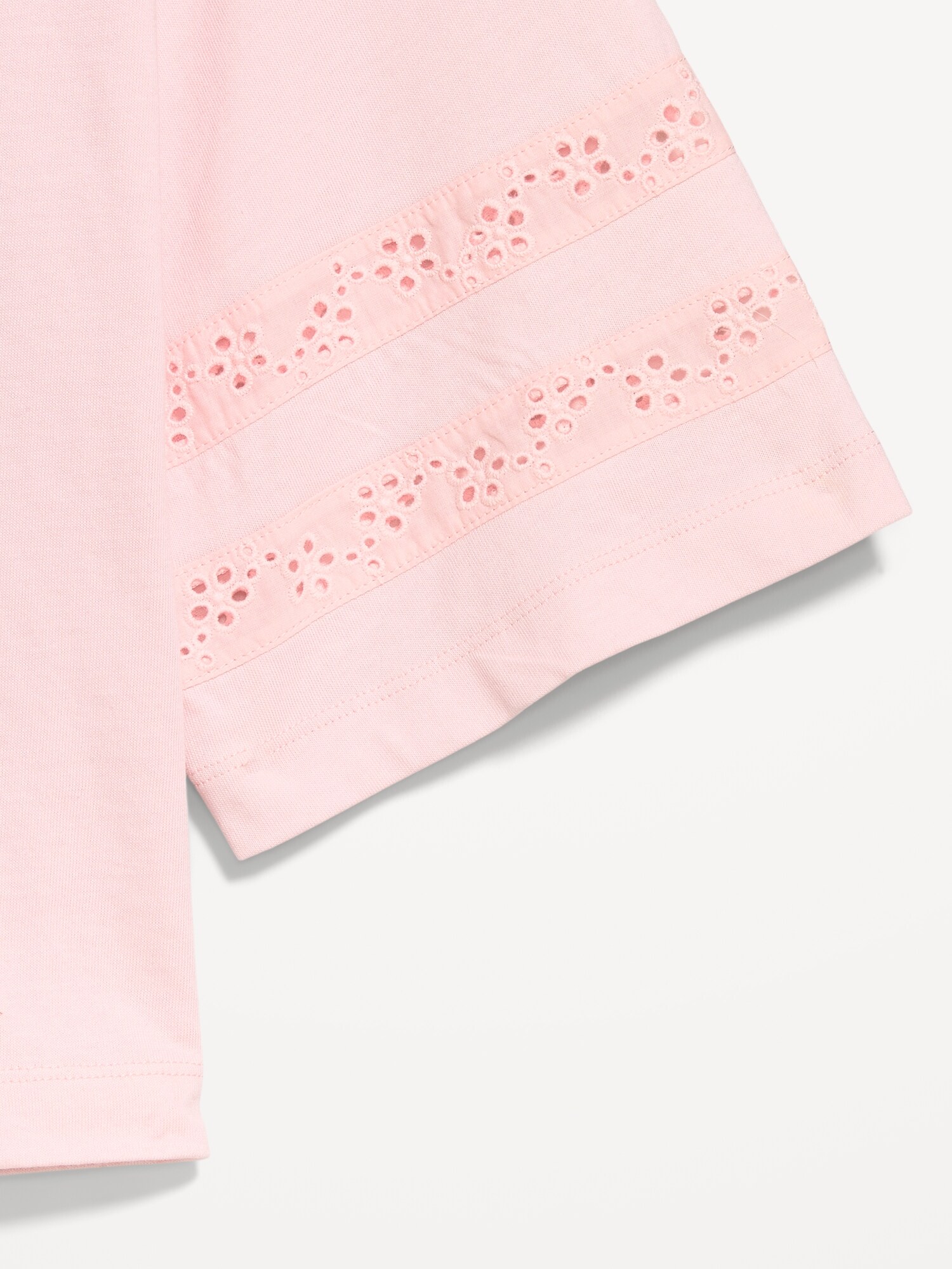 Женская футболка Old Navy Vintage Crew-Neck Cropped Lace-Trim, цвет: Пастельный розовый — фото 4