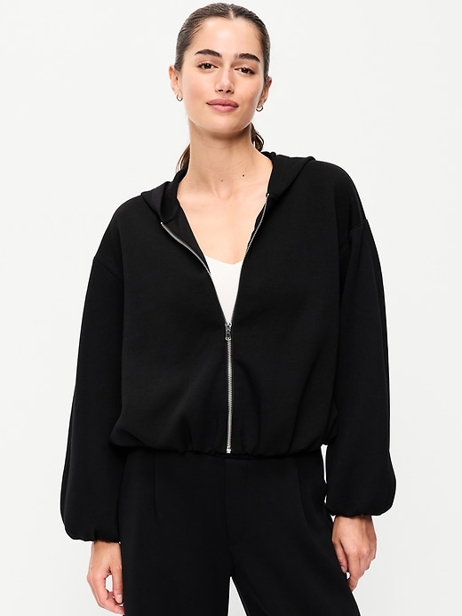 Image number 1 showing, Bounce Fleece Bubble-Hem Hoodie
