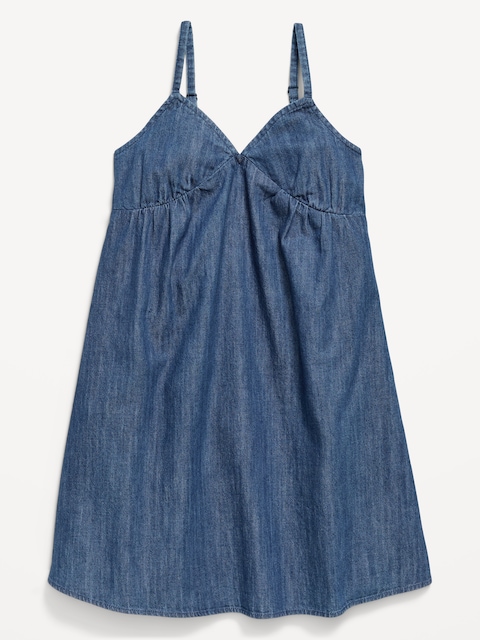 Sleeveless Swing Jean Dress for Girls