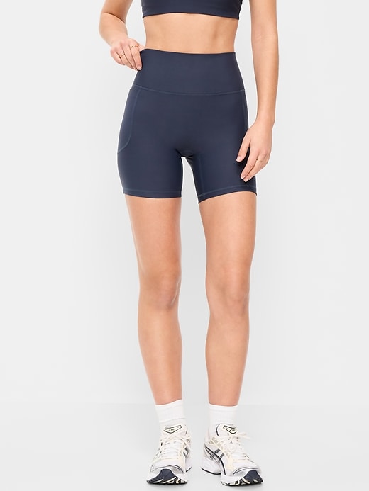 Extra-High Waisted PowerSoft Boundless Pocket Biker Shorts-- 6-inch inseam