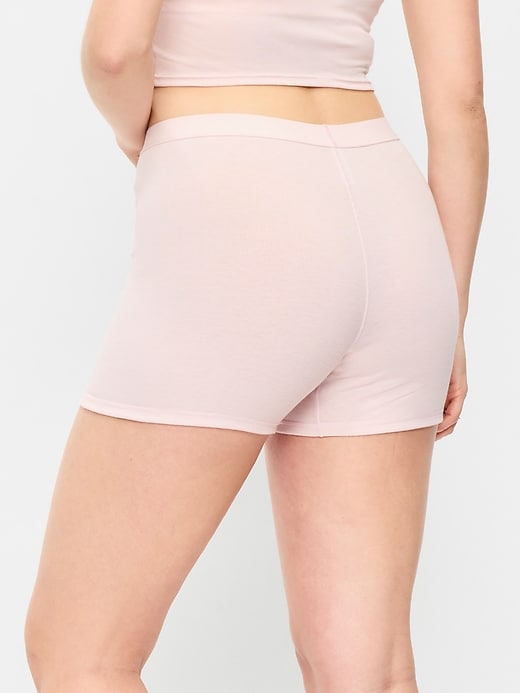Image number 5 showing, High-Waisted Ribbed Boyshort Briefs -- 3-inch inseam