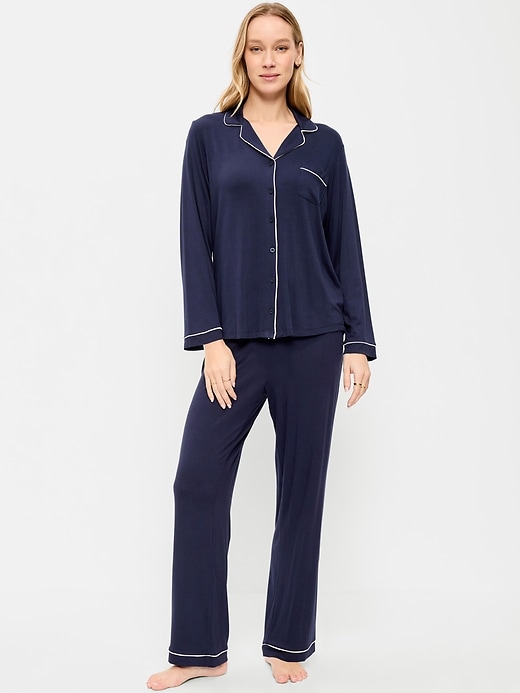 Image number 1 showing, Sunday Sleep Knit Jersey Pant Set