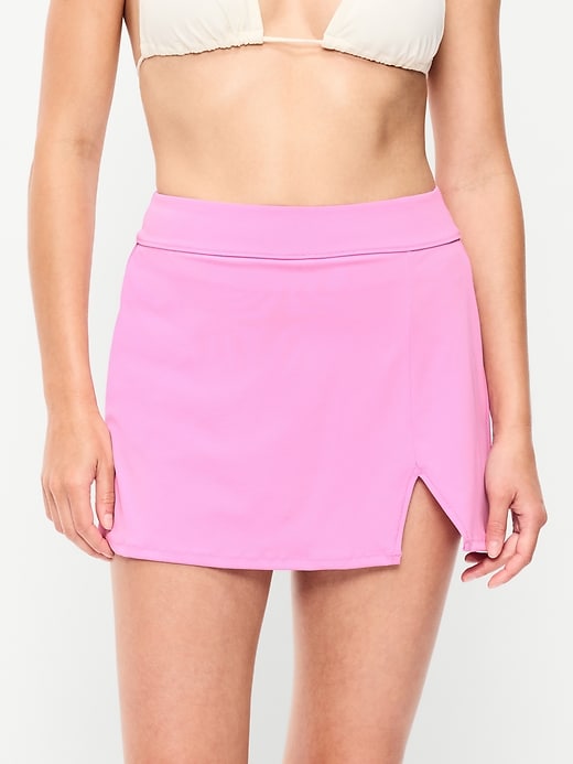 Image number 1 showing, High-Waisted Matte Swim Skirt