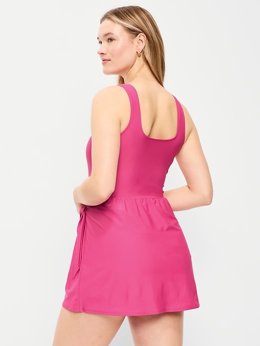 Image number 6 showing, Matte Side-Tie Swim Dress