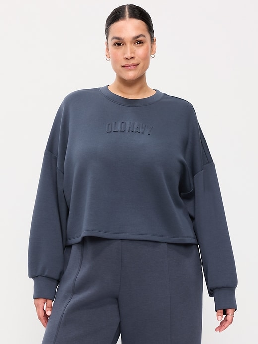 Image number 6 showing, Bounce Fleece Crew-Neck Cropped Top