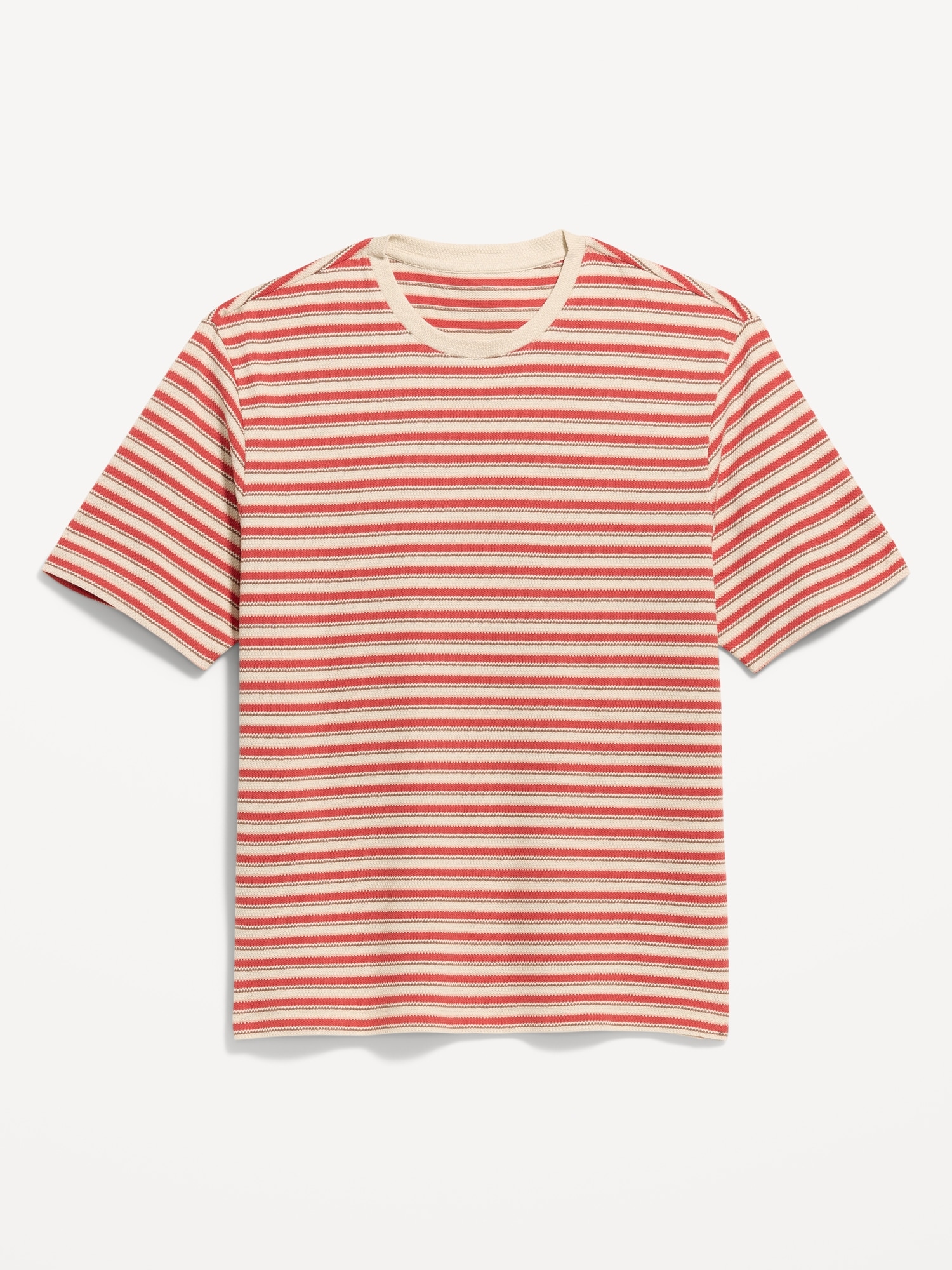 Textured-Knit Striped T-Shirt