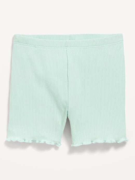 Image number 1 showing, Rib-Knit Lettuce-Edge Biker Shorts for Toddler Girls