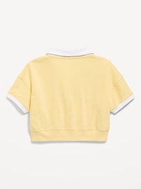 Image number 3 showing, Short-Sleeve Cropped Retro Terry Polo for Girls