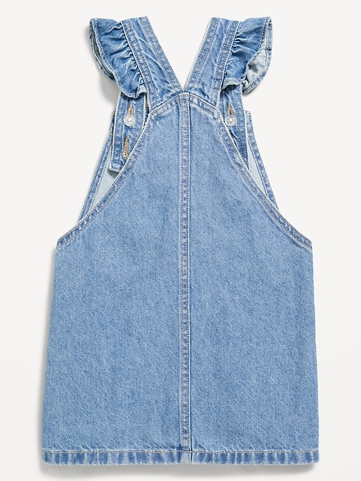 Image number 2 showing, Ruffle-Trim Jean Skirtall Dress for Toddler Girls