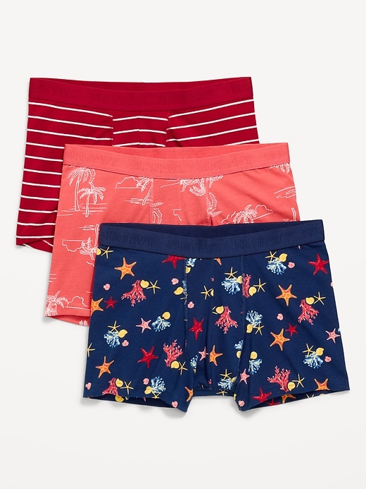 Image number 1 showing, Printed Trunks 3-Pack -- 3-inch inseam