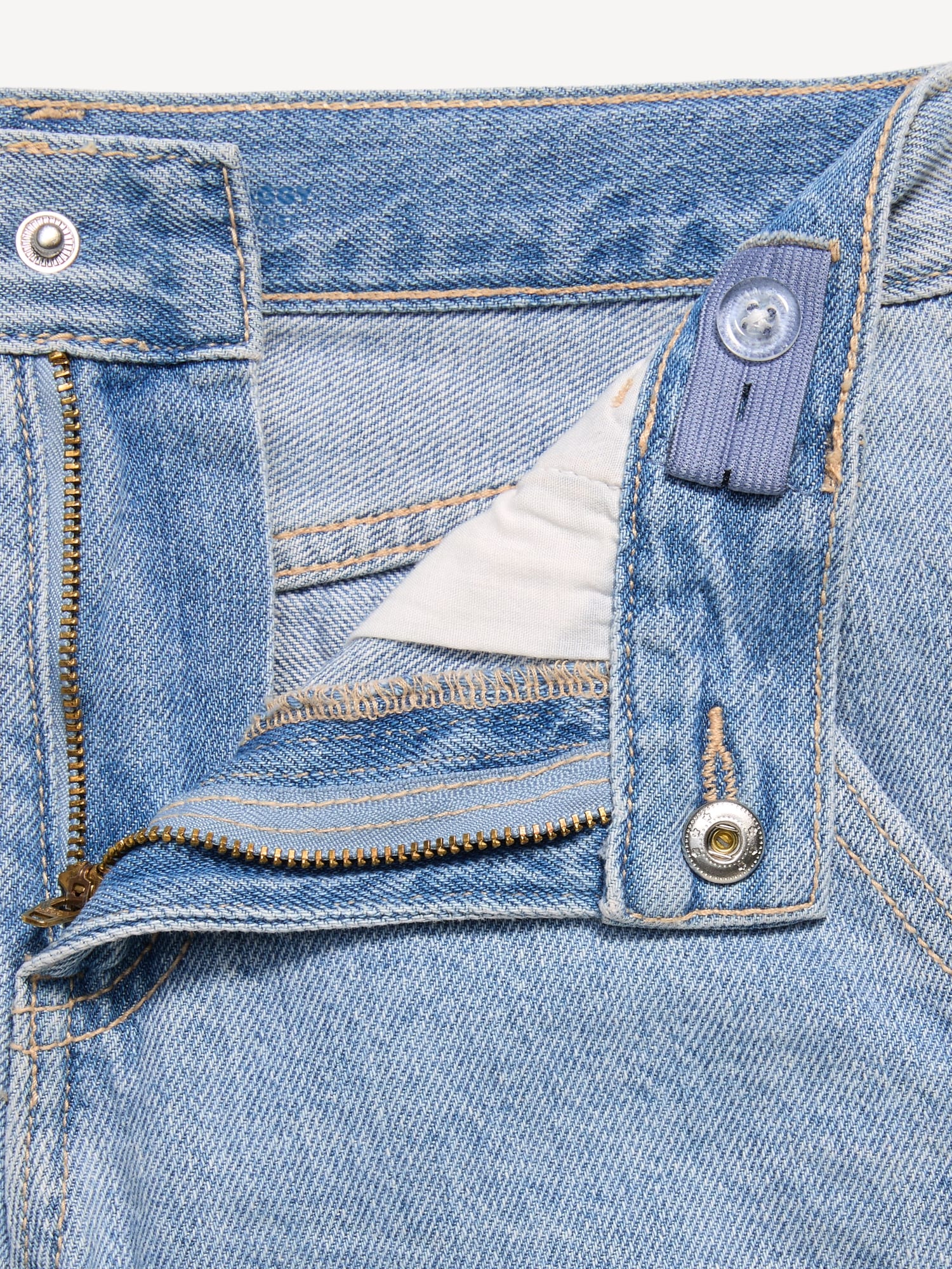 Below Knee Super Baggy Utility Jean Shorts for Boys