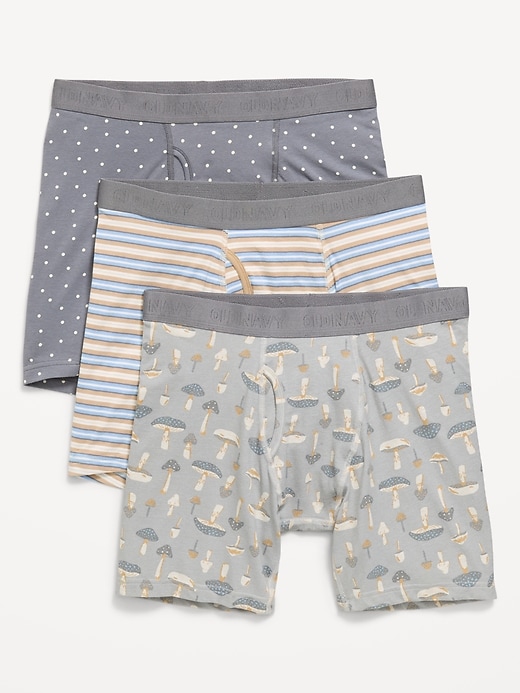 Image number 1 showing, Printed Boxer-Brief Underwear 3-Pack -- 6.25-inch inseam