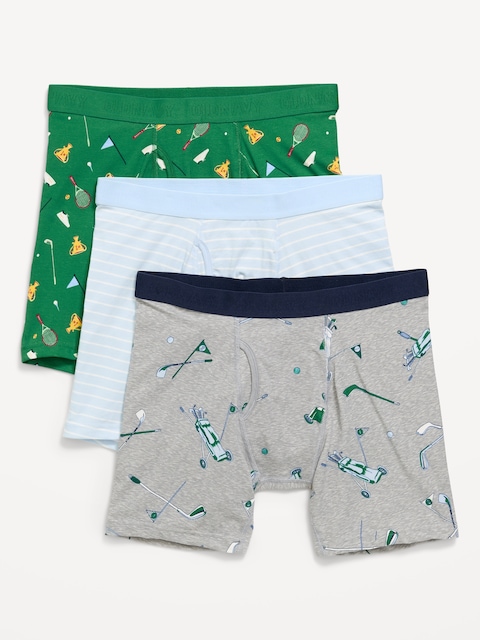 Printed Boxer-Brief Underwear 3-Pack -- 6.25-inch inseam