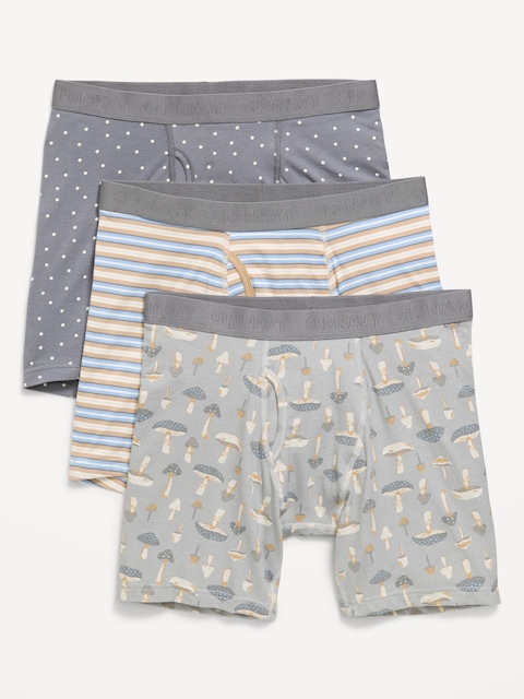 Printed Boxer-Brief Underwear 3-Pack -- 6.25-inch inseam