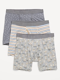 Image number 1 showing, Printed Boxer-Brief Underwear 3-Pack -- 6.25-inch inseam