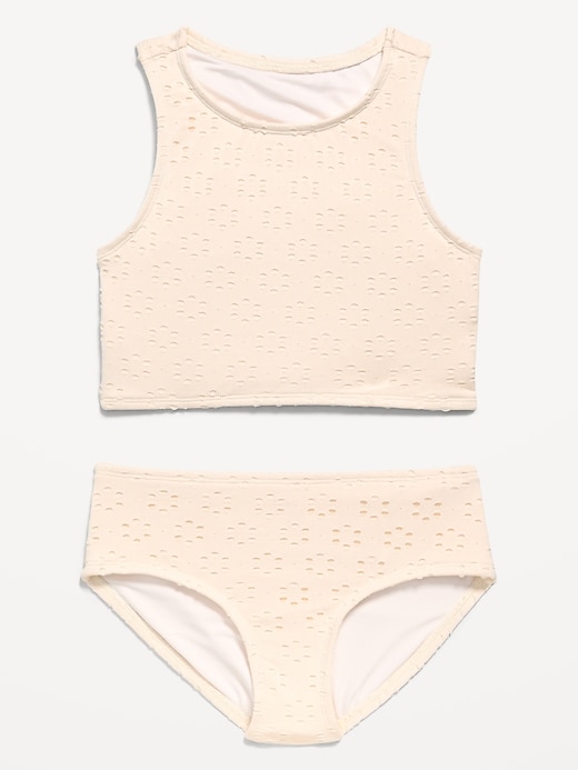 Image number 1 showing, Eyelet Tankini Swim Set for Girls
