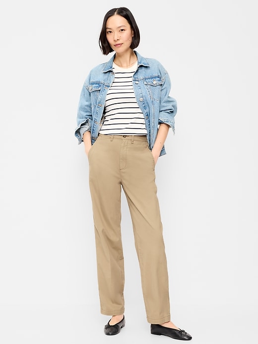 Image number 1 showing, High-Waisted OGC Chino Full Length Straight Pants