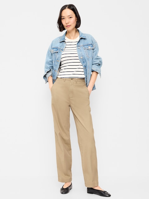 High-Waisted OGC Chino Full Length Straight Pants