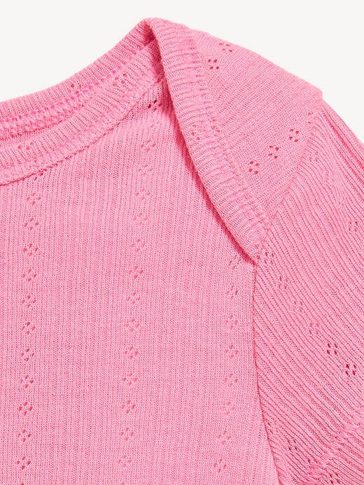 Image number 3 showing, Short-Sleeve Pointelle-Knit Bodysuit for Baby