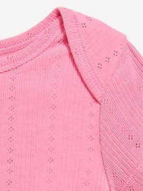 Image number 3 showing, Short-Sleeve Pointelle-Knit Bodysuit for Baby