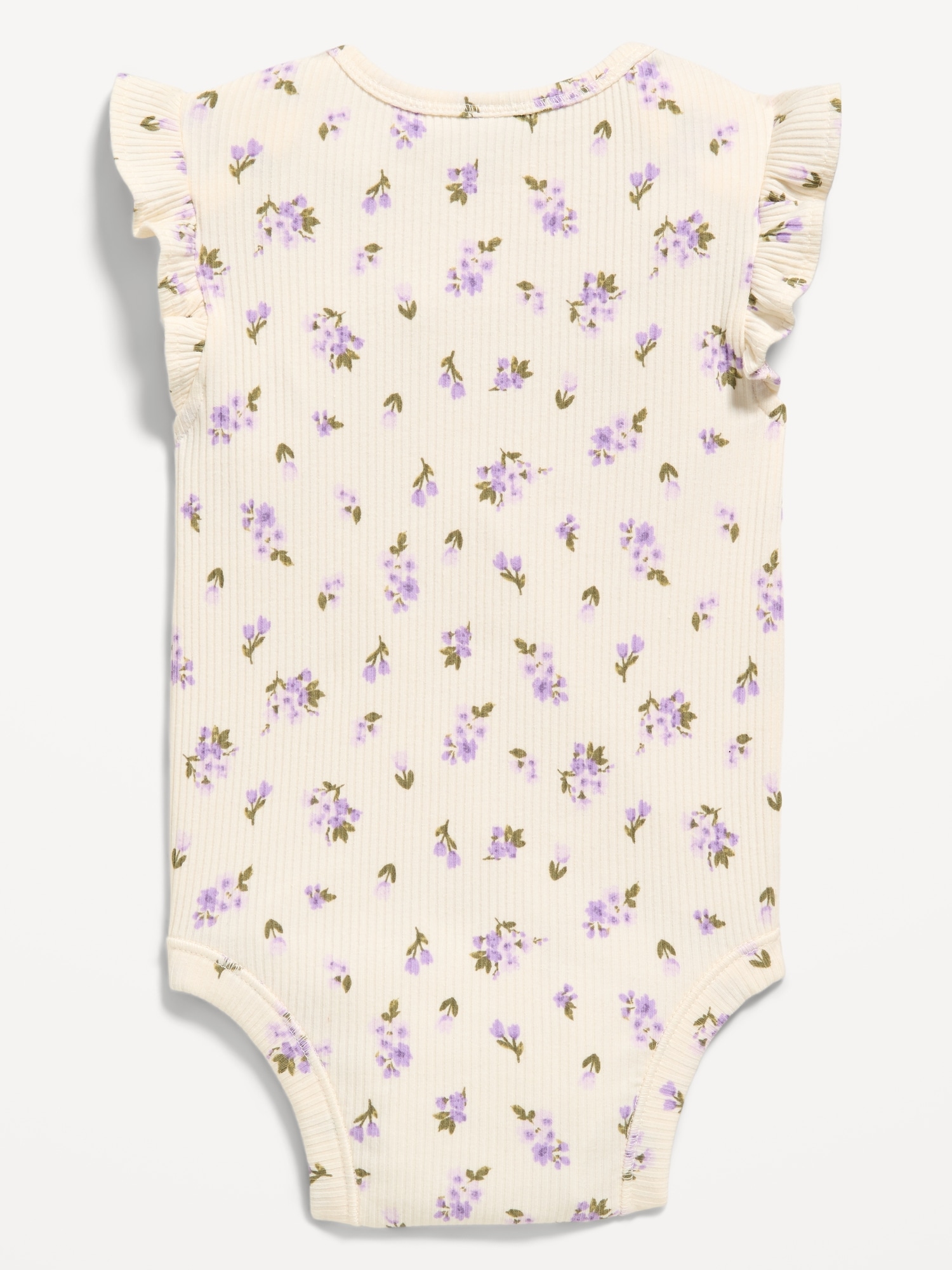 Short-Sleeve Ruffle-Trim Ribbed Bodysuit for Baby