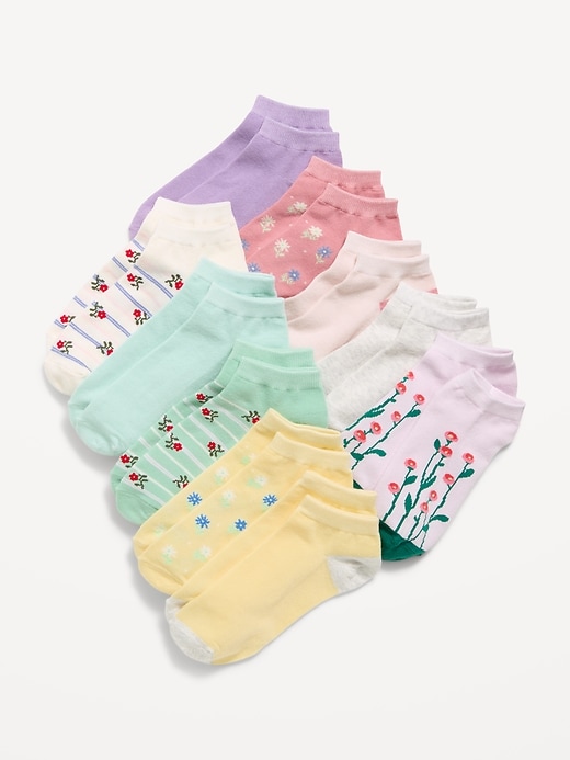 Image number 1 showing, Ankle Socks 10-Pack for Girls