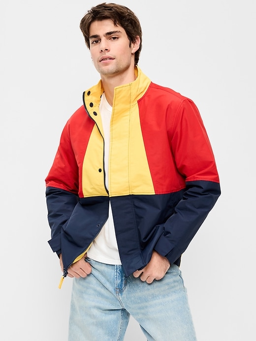Image number 1 showing, Water-Resistant Relaxed Color-Block Jacket