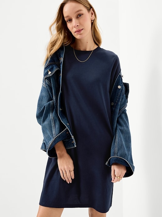 Image number 3 showing, Vintage Crew-Neck Mini T-Shirt Dress
