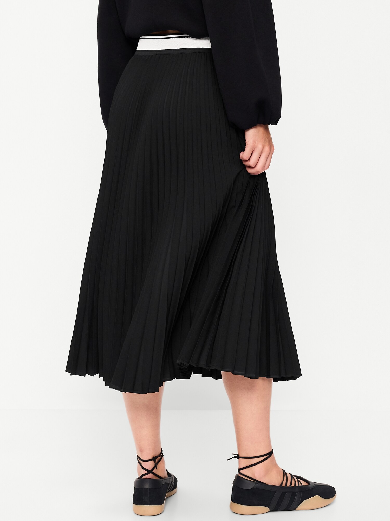 Женская юбка Old Navy StretchTech Pleated Midi, цвет: Чёрный — фото 2