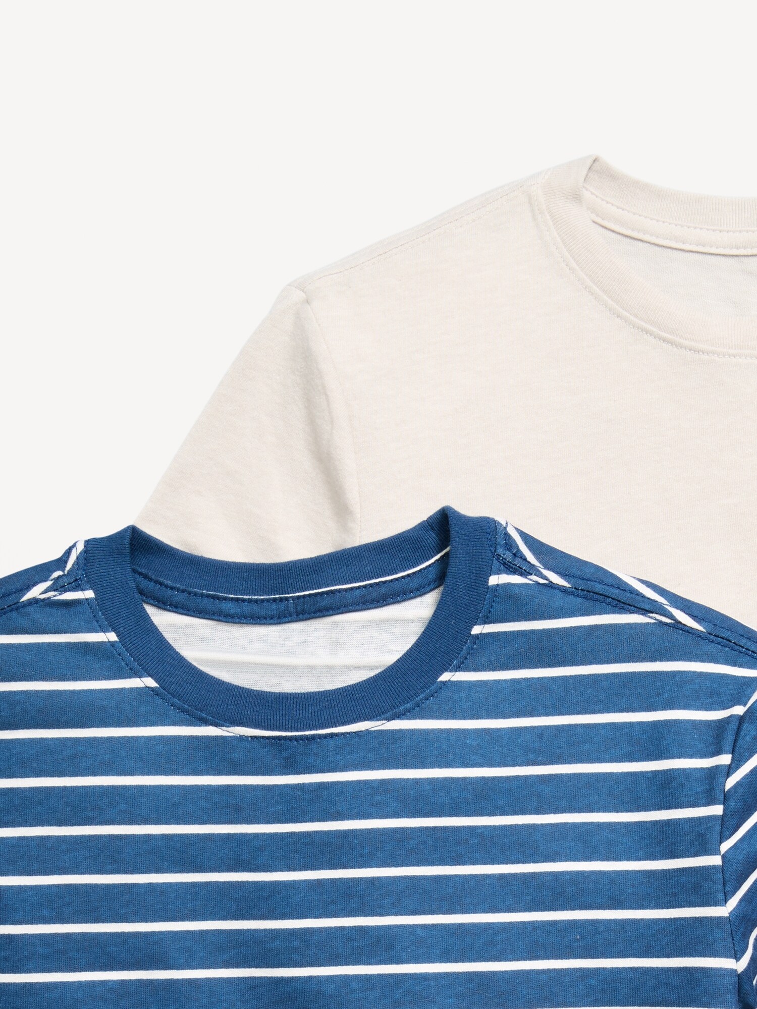 Футболки Old Navy Softest Crew-Neck T-Shirt 3-Pack для мальчиков, цвет: Шамбре / Синий полосатый — фото 2