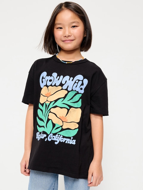 Short-Sleeve Oversized Graphic T-Shirt for Girls
