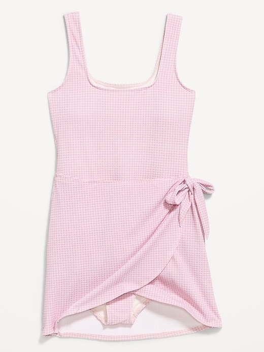 Image number 3 showing, Pique Side-Tie Swim Dress