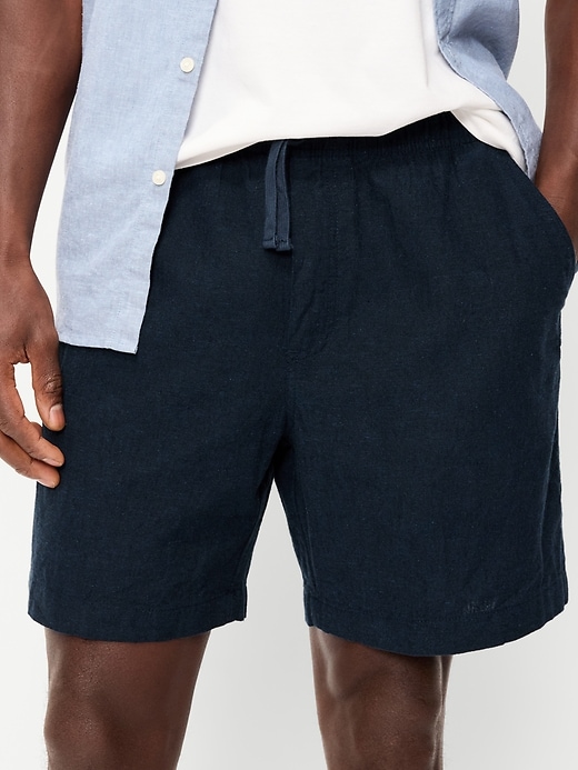 Image number 4 showing, Linen-Blend Jogger Shorts -- 7-inch inseam