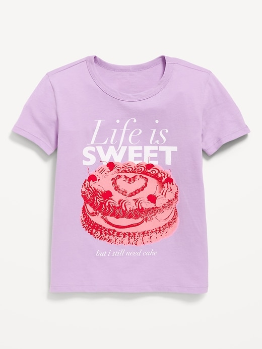 Image number 1 showing, Short-Sleeve Graphic T-Shirt for Girls