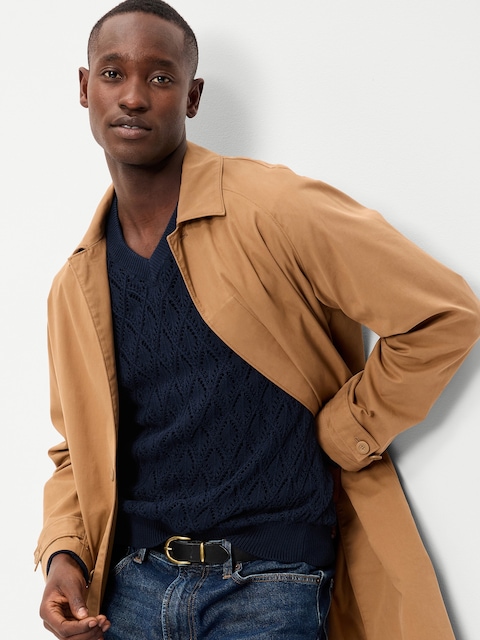 Pointelle V-Neck Sweater