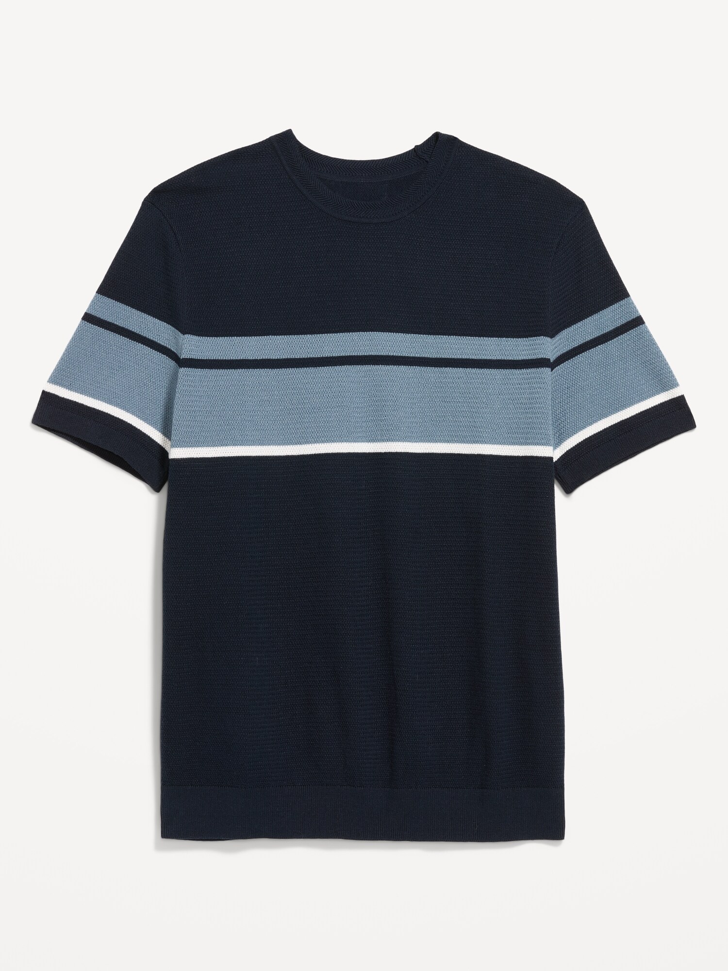 Мужской свитер Old Navy Relaxed Color-Block Sweater T-Shirt, цвет: Тёмно-синий — фото 3
