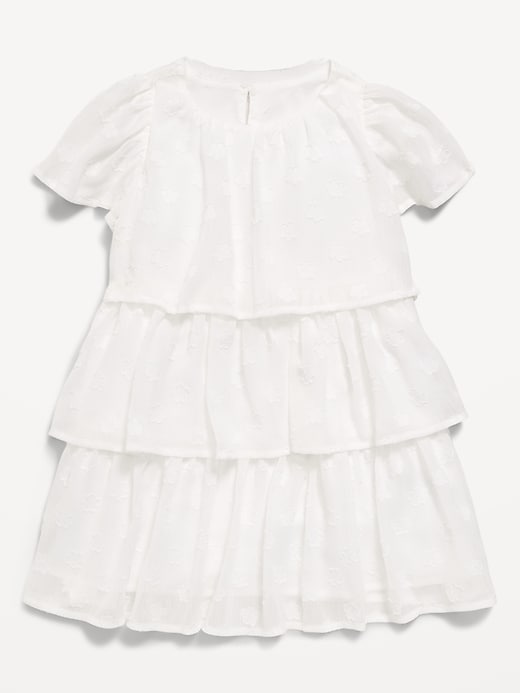 Image number 1 showing, Short-Sleeve Textured Tiered Swing Dress for Toddler Girls