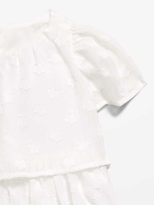 Image number 4 showing, Short-Sleeve Textured Tiered Swing Dress for Toddler Girls