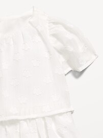 Image number 4 showing, Short-Sleeve Textured Tiered Swing Dress for Toddler Girls
