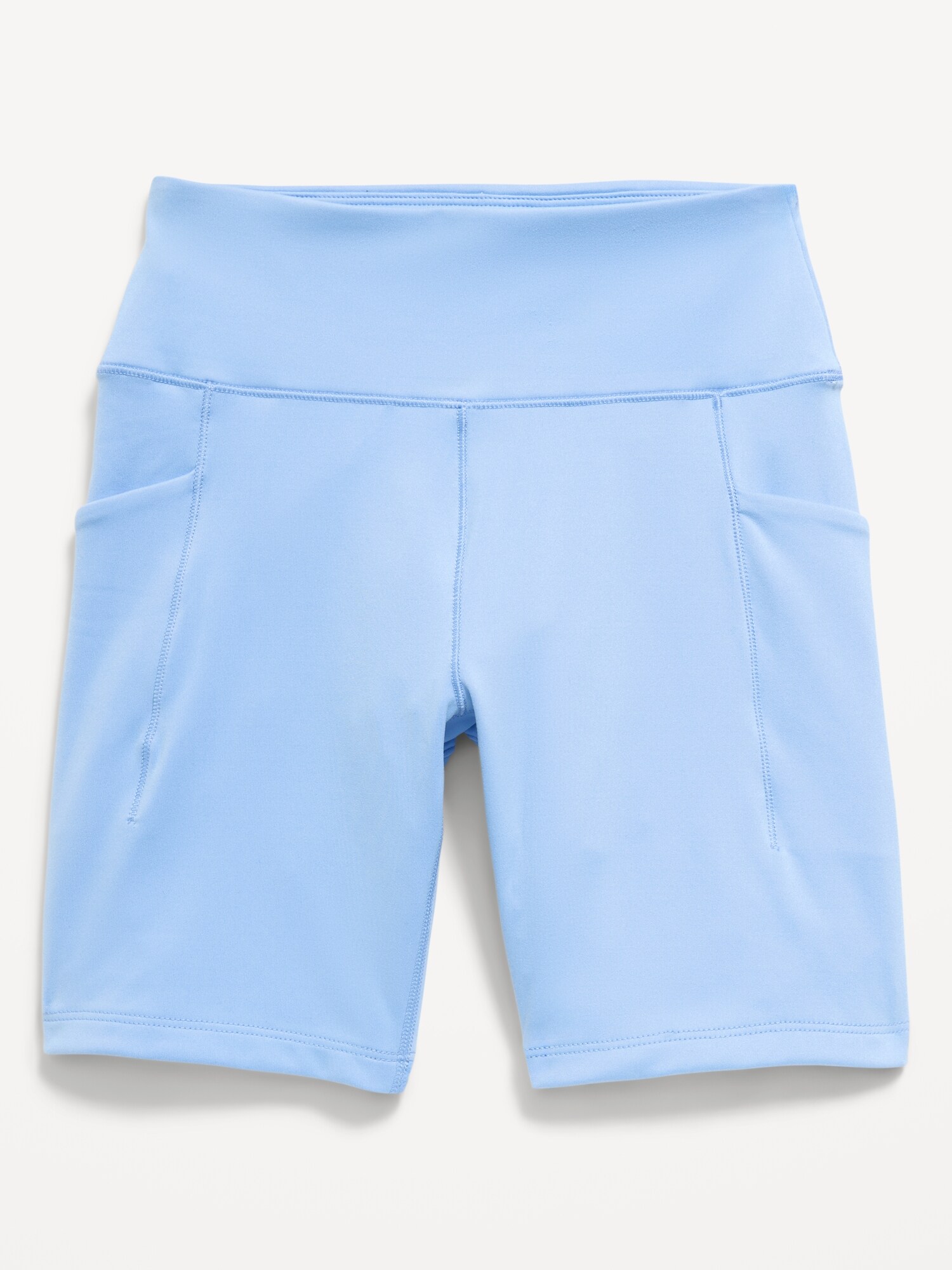 Шорты Old Navy High-Waisted StudioSmooth Biker Shorts для девочек, цвет: Flax Flower — фото 4