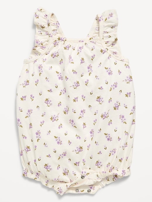 Image number 2 showing, Printed Sleeveless Ruffle-Trim Romper for Baby