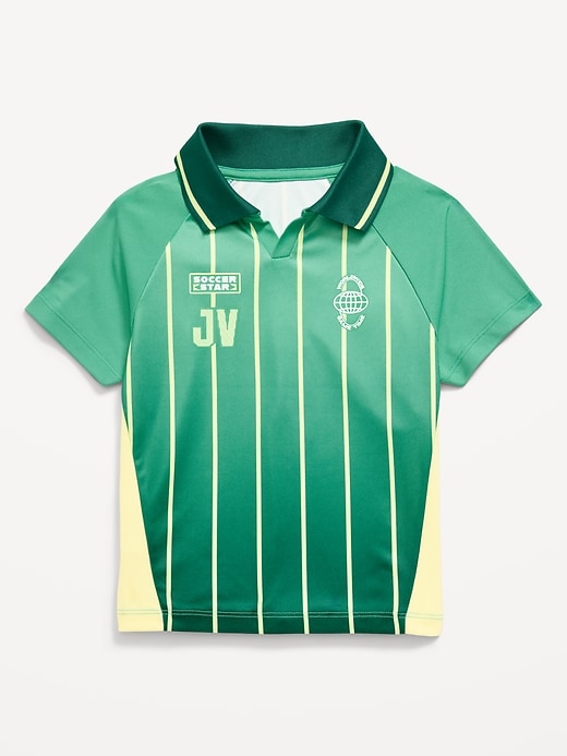Image number 1 showing, Oversized Collared Graphic Performance Top for Toddler Boys