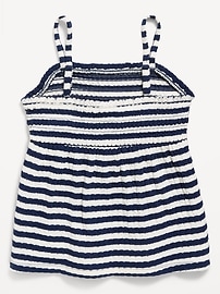 Image number 3 showing, Printed Sleeveless Textured Smocked Top for Girls