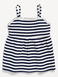 Image number 2 showing, Printed Sleeveless Textured Smocked Top for Girls