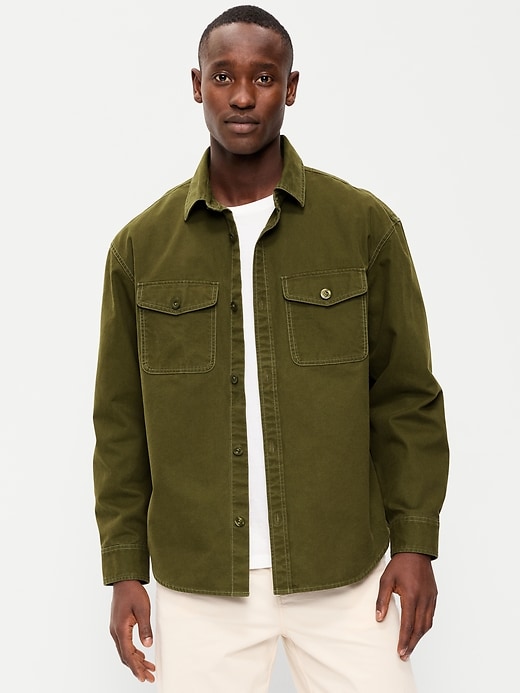 Image number 1 showing, Oversized Canvas Workwear Shirt