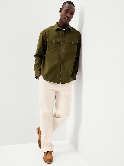 Image number 3 showing, Oversized Canvas Workwear Shirt