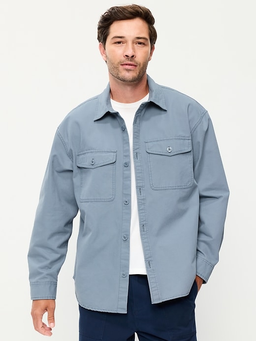 Image number 1 showing, Oversized Canvas Workwear Shirt