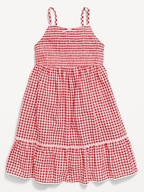 Image number 2 showing, Sleeveless Smocked Fit and Flare Dress for Girls